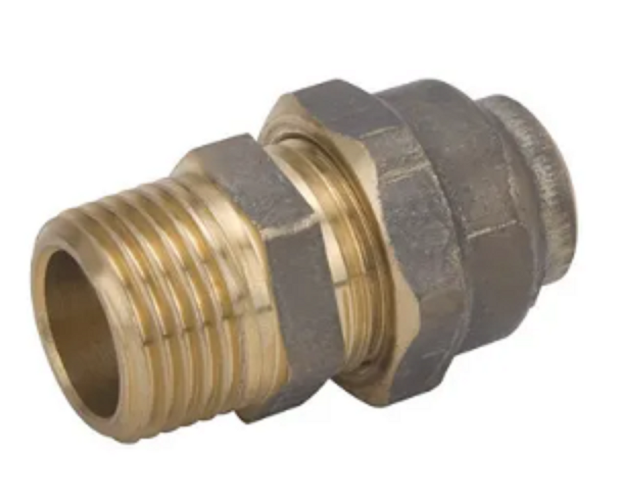 3/4" Brass Flared Compression Union - Male BSP x Compression