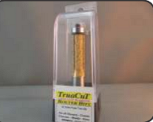 TruaCut Vacuum Brazed Diamond Router Bits -Flush Trim Bit - 12.7mm Dia x 38mm - 60/70 Grit