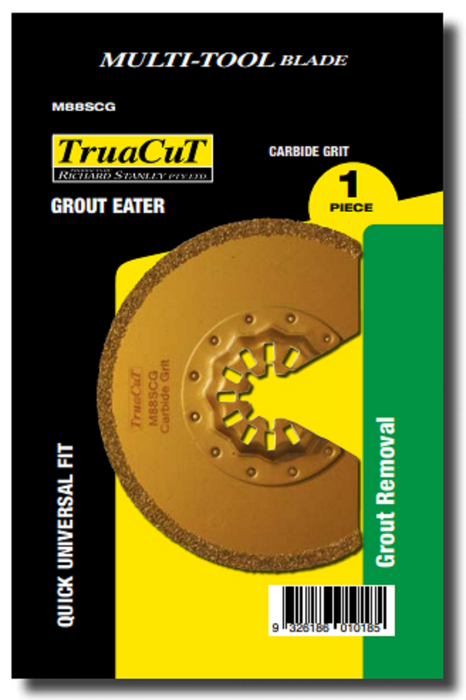 TRUACUT MULTI TOOL BLADE - CARBIDE GRIT - GROUT REMOVAL - 88mm SEGMENT BLADE - LONG CUTS