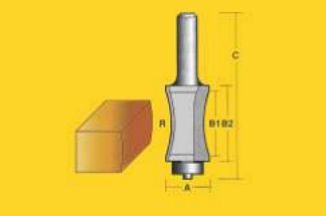 Handrail Bits - Half Bull Nose 45mm Radius Bit - TruaCut