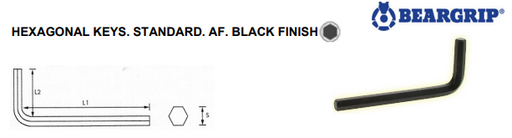 BEARGRIP Hex Key Standard AF Black Finish 1/2" Allen Key