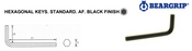 BEARGRIP Hex Key Standard AF Black Finish 7/64" Allen Key