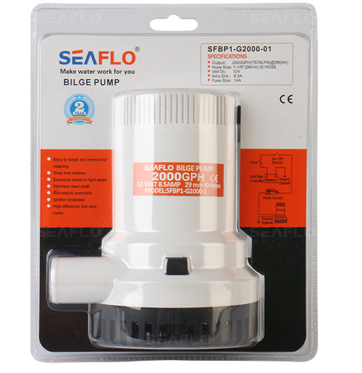 SeaFlo 24 Volt 2000GPH 5.5 Amp Non-Automatic Bilge Pump