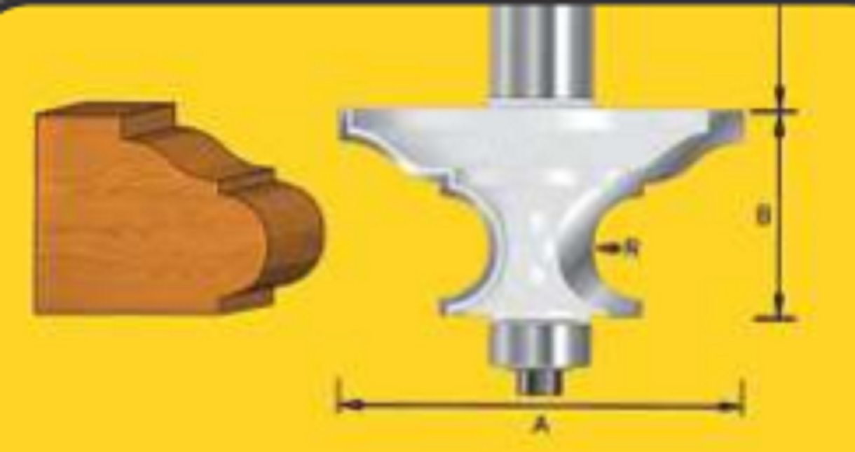 Edge Forming Table Edge Bits - Low Roman Ogee/Large Bead Bit - TruaCut