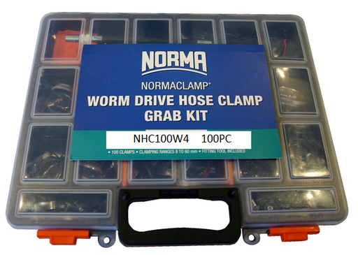 Norma 100 Piece Stainless Steel Torro Hose Clamp Grab Kit W4 Made In Germany