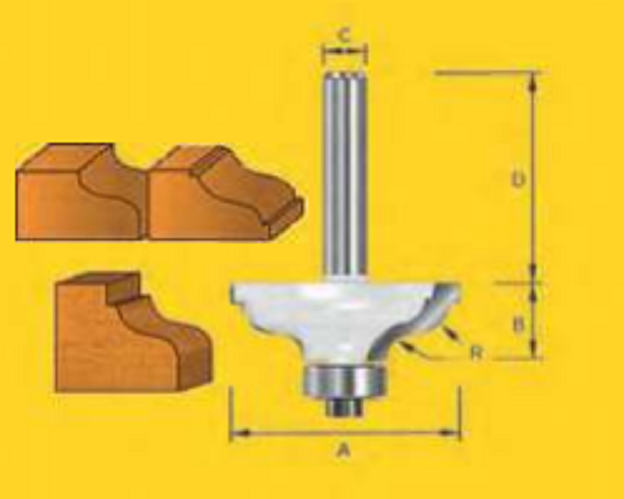 Router Bits - Edge Forming Bits - 4.8mm Ogee Bit with Top Fillet - 1/2" Shank - TruaCuT