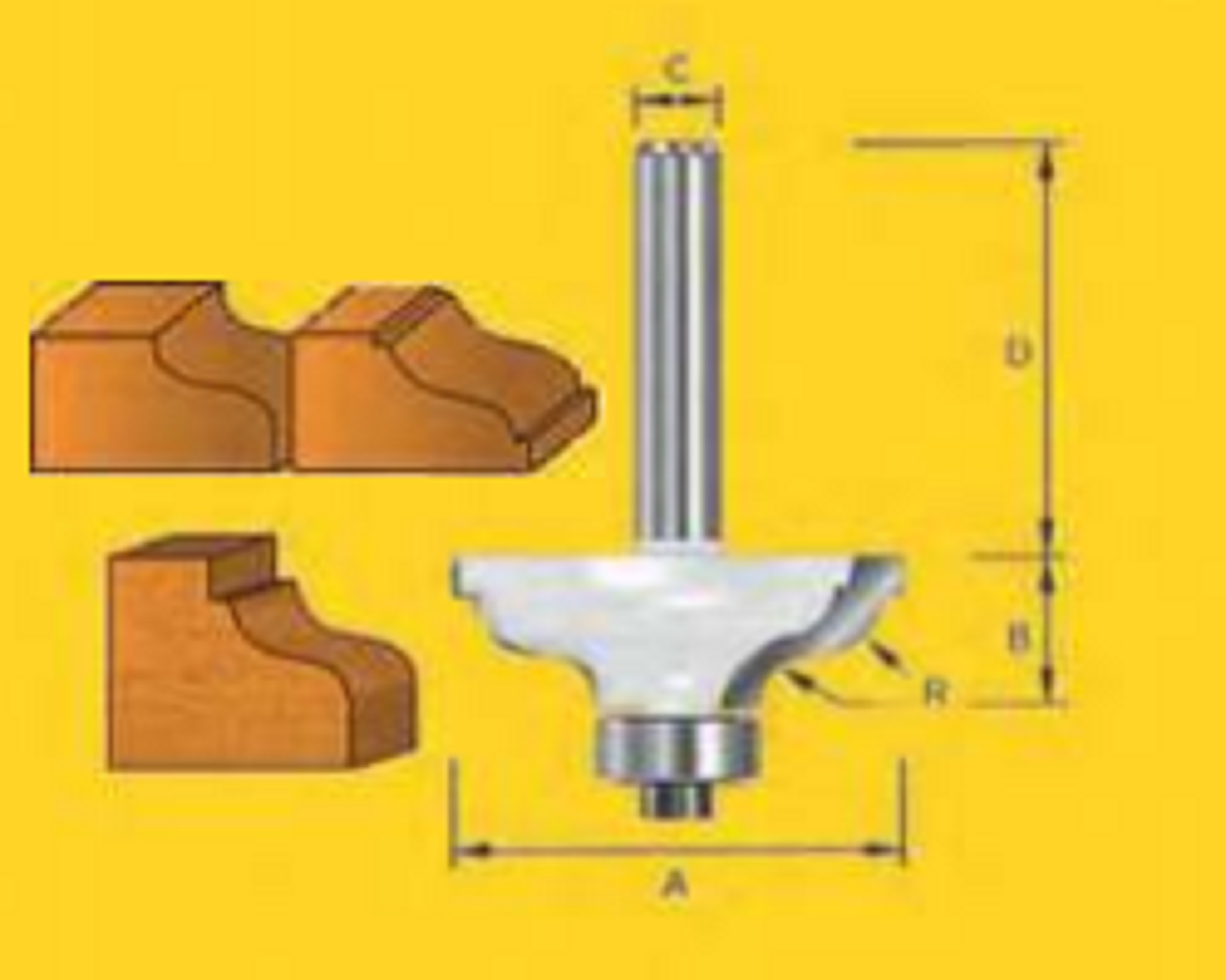 Router Bits - Edge Forming Bits - 6.4mm Ogee Bit with Top Fillet - 1/2" Shank - TruaCuT