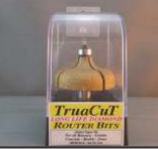 TruaCut Vacuum Brazed Diamond Router Bits -Ogee Bit - 10mm Radius 20mm Depth - 60/70 Grit