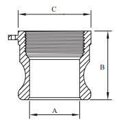 Poly Camlock Type A 1-1/2" Male Camlock x Female BSP Thread 40mm