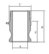 Poly Camlock Type F 2 1/2" Male Camlock x Male BSP 65mm