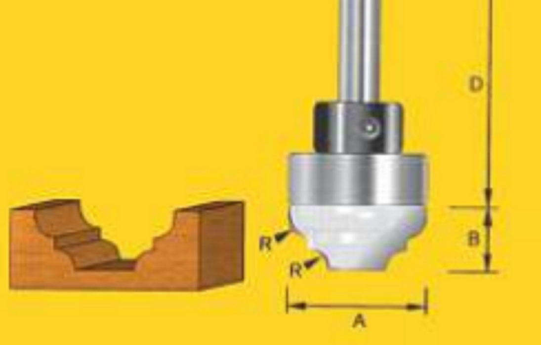 Edge & Face Forming Bit Top Bearing- 5.5mm Provincial Plunge Top Guide - TruaCut