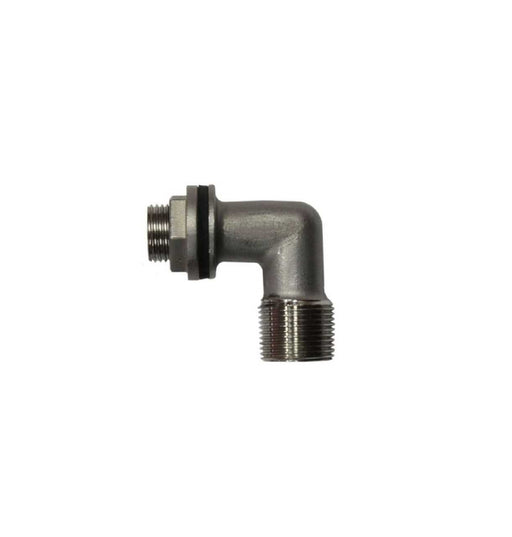 15mm (1/2") Male BSP x 20mm (3/4") Male BSP Stainless Steel Tank Outlet Elbow Threaded