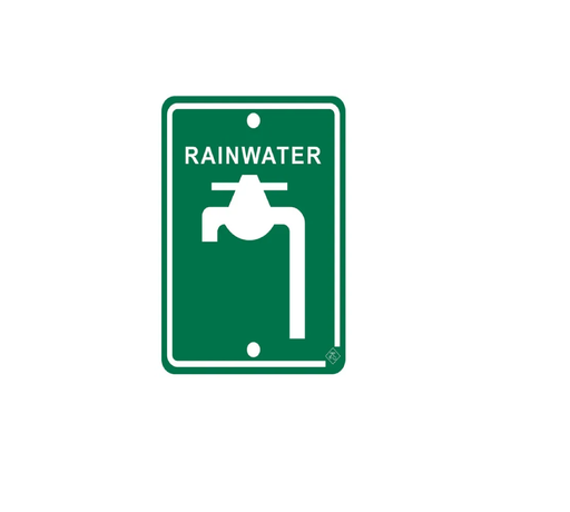Rainwater Sign Stainless Steel 70mm x 92mm