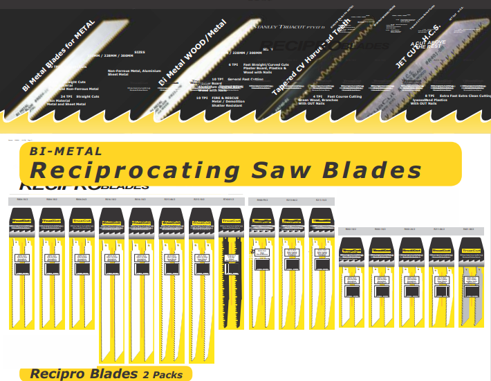 150mm x 1.3 x 6 TPI Tapered Blade for Wood (2 Pack) Reciprocating Saw