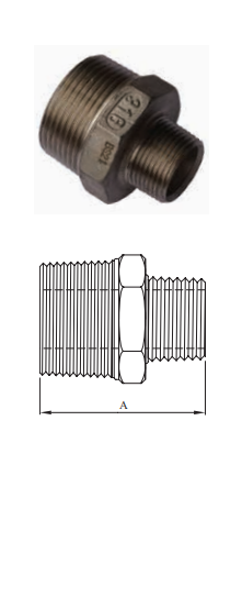 1 1/2 x 1 1/4" BSP 316 STAINLESS STEEL REDUCING NIPPLE 40 x 32mm