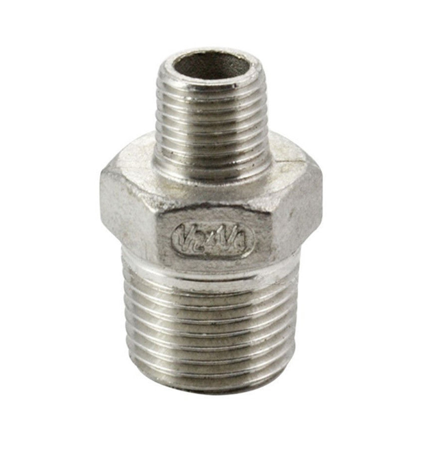 1/2 X 1/8" NPT 316 STAINLESS STEEL REDUCING NIPPLE 15 x 4mm