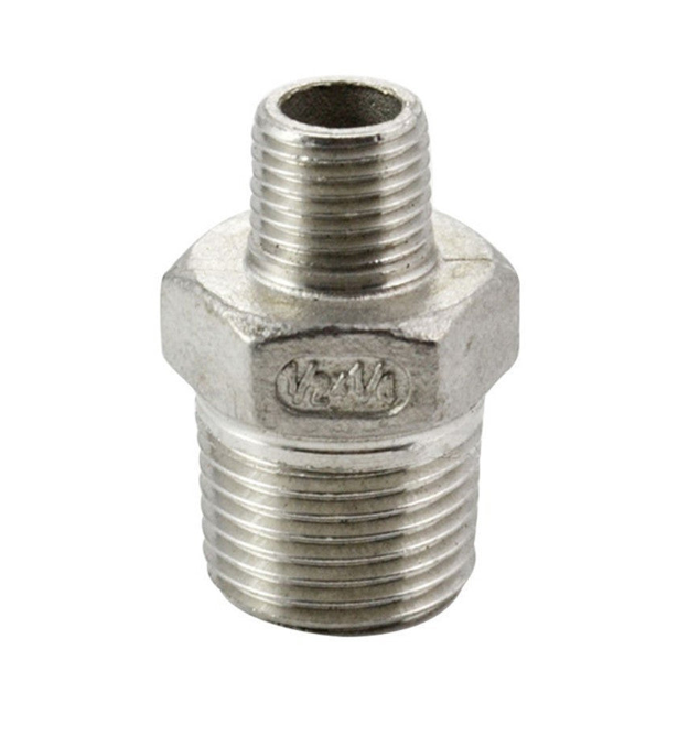 1 1/2 X 1 1/4" NPT 316 STAINLESS STEEL REDUCING NIPPLE 40 x 32mm