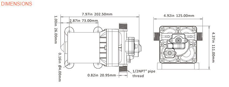 SeaFlo 24 Volt 42 Series DC Diaphragm Pump 3.0-11.3LPM 17-60 PSI 4.0 Amp Boat Marine
