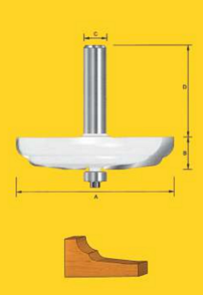 Raised Panel Bits - Shallow Double Cove Bits - TruaCut