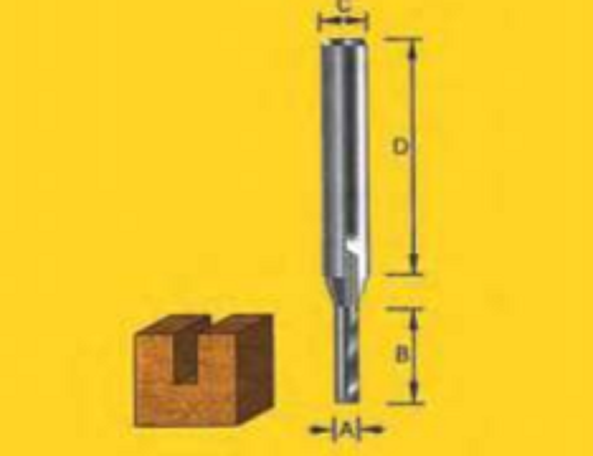 Router Bit - Straight Bits - 6.4mm Solid Insert - Two Flutes - (1/4") 6.35 x 32mm Shank