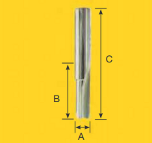 Router Bit Straight Bit 4.8mm Spoon Flute Single for Cutting Aluminium & Soft Plastic