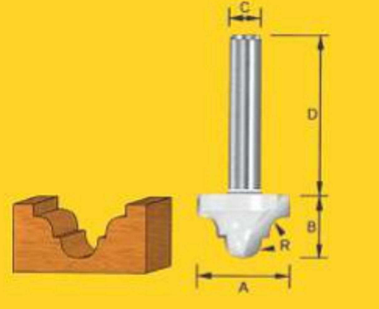 Edge & Face Forming Bit - Router Bits - 4.8mm Surface Classical Round Nose - TruaCuT