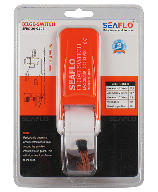 SeaFlo 01 Series Bilge Pump Float Switch 12 Volt
