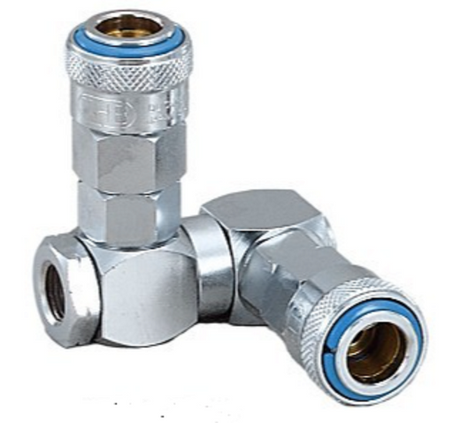 1/4" Swivel Manifold with 2 One Touch Nitto Type Sockets Quick Coupling Multi Coupling