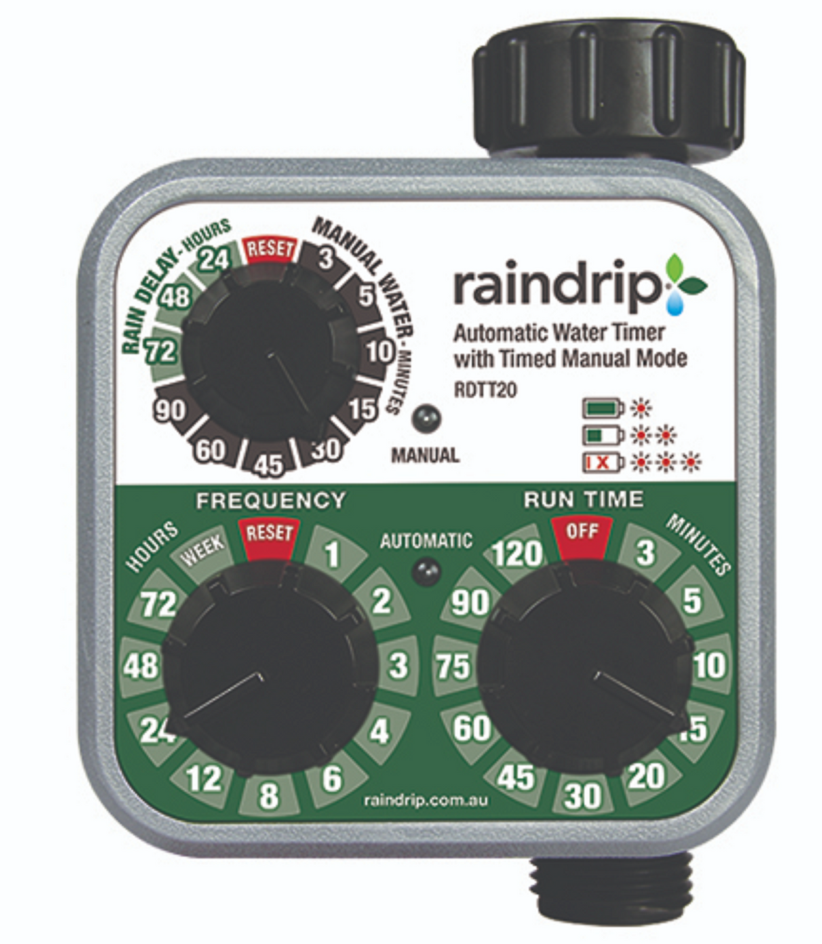 RAINDRIP BATTERY OPERATED TAP TIMER AUTOMATE DRIP SYSTEM GARDEN RE