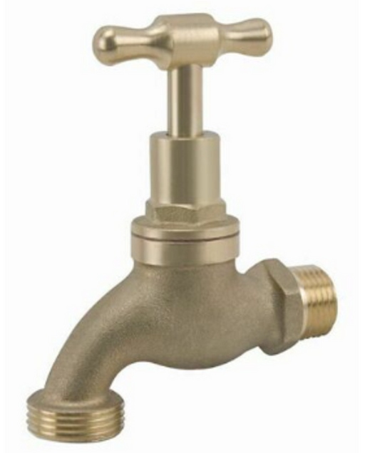 1/2" (15mm) BSP Male Hose Tap Standard MI Brass Watermarked Garden Plumbing