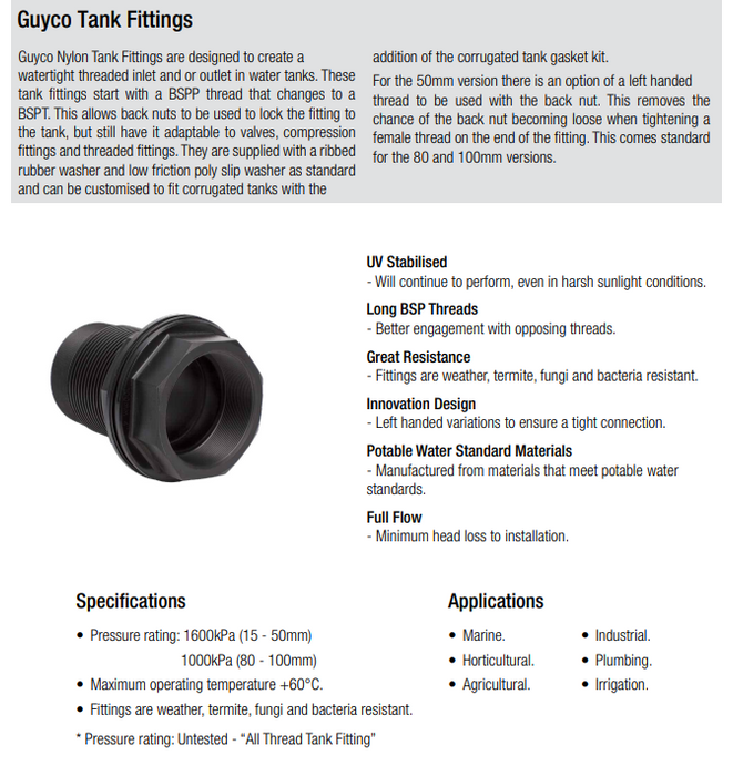 Left Handed Guyco Tank Fitting 3