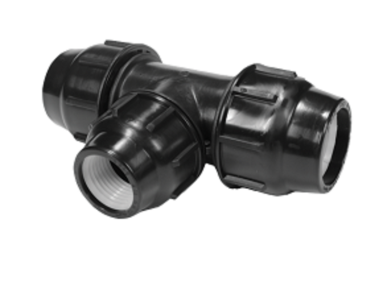 90mm SAB METRIC COMPRESSION TEE POLY PIPE IRRIGATION FITTING MADE IN ITALY