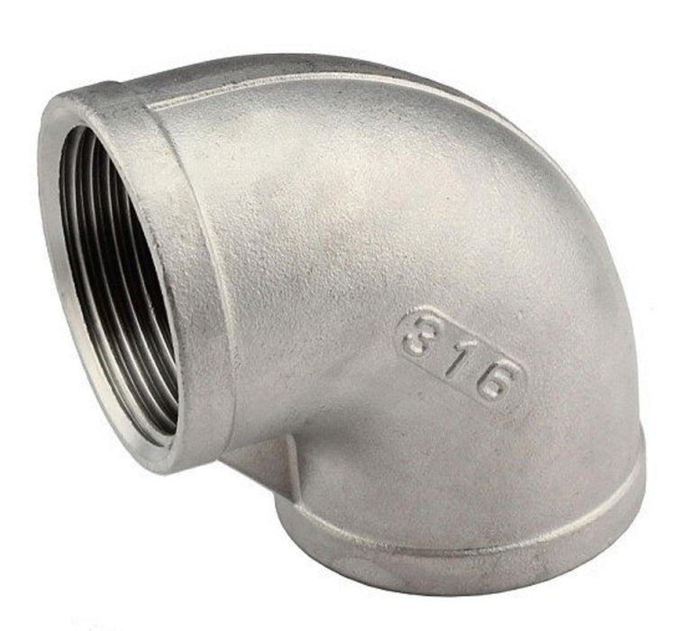 1/8" BSP 316 STAINLESS STEEL 90 DEGREE ELBOW FEMALE FEMALE 4mm