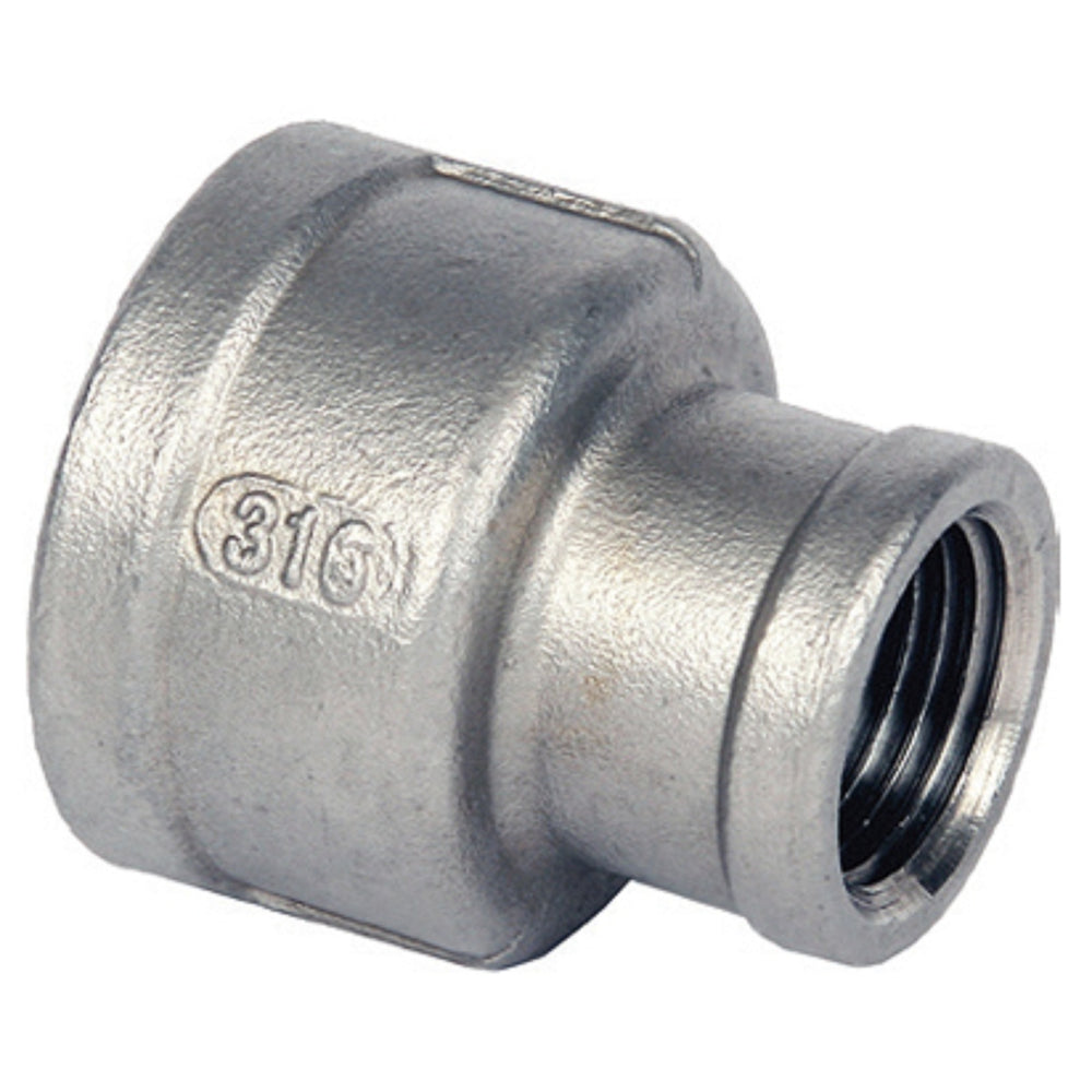 1/4 x 1/8" BSP 316 STAINLESS STEEL REDUCING SOCKET 6 x 4mm