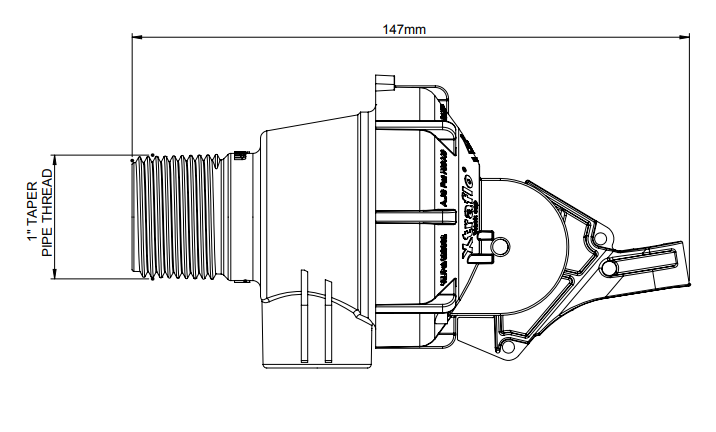 APEX BOTTOM ENTRY XTRAFLO ARMLESS TROUGH VALVE 25mm WITH 20mm REDUCING BUSH