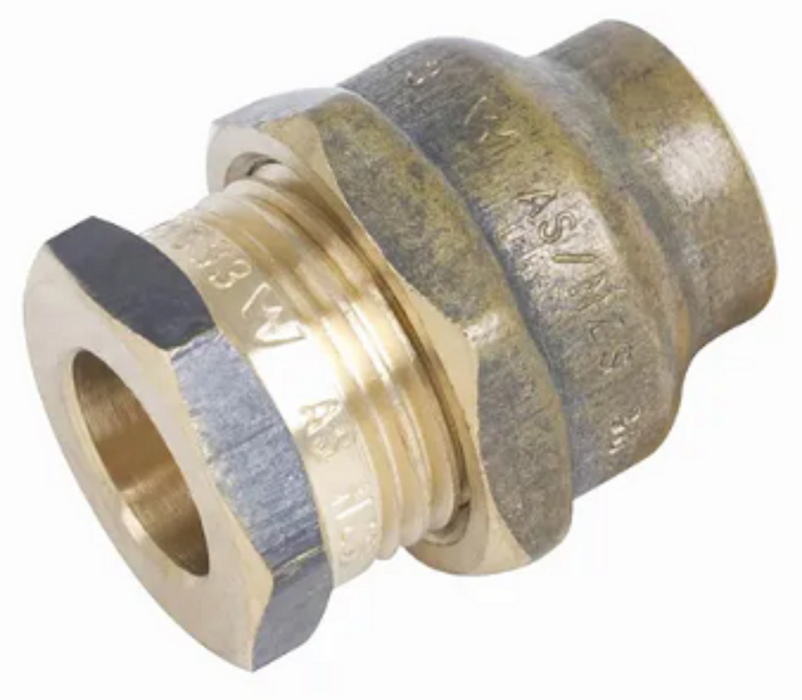 15mm x 15mm Brass Flared Compression Union - Compression x Compression