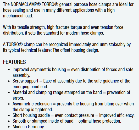 40-60mm Norma Full Stainless Steel Hose Clamp W3 (12mm Band) Made In Germany