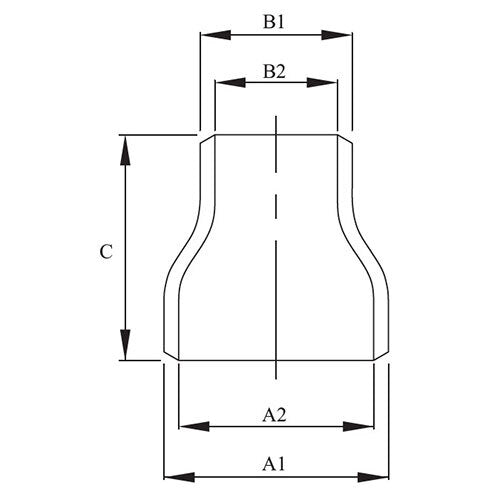 6" x 2 1/2" (150 x 65mm) Steel Buttweld Concentric Reducer (SGP)