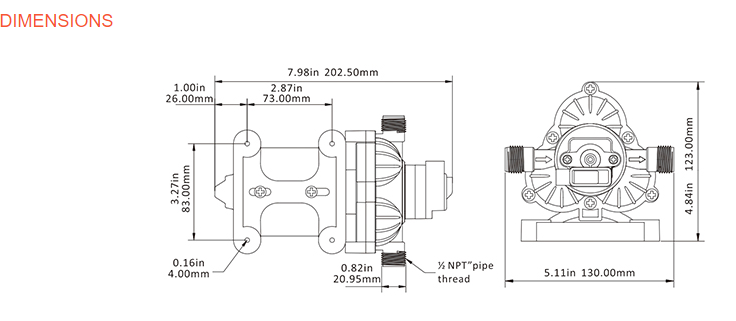 SeaFlo 33 Series DC Diaphragm Pump 12 Volt