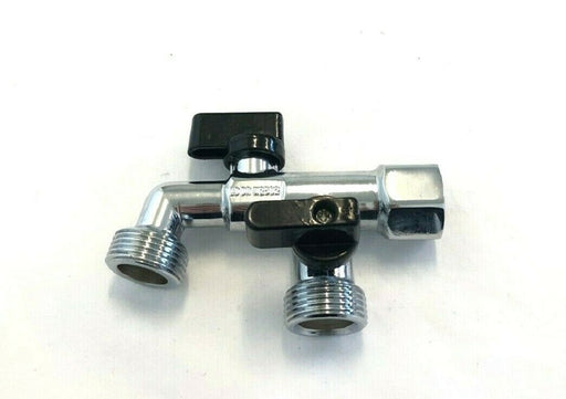 Dual Outlet Hose Tap 15mm x 15mm x 20mm Watermarked Chrome Plated