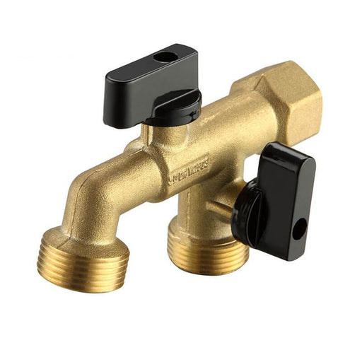 Dual Outlet Brass Hose Tap 3/4" BSP Outlets x 1/2" BSP Inlet Watermarked