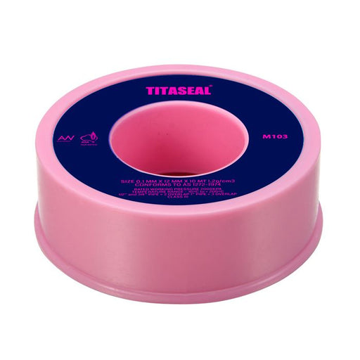 Titaseal  PTFE Teflon Tape 0.1mm x 12mm x 10m PINK