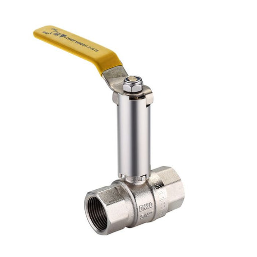 Ball Valve AGA Gas Approved 1 1/2" BSP (40mm) Female Female Lever Handle Extended Spindle