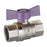 3/4" BSP (20mm) Brass Ball Valve Butterfly Handle Female Female Recycled Water Lilac Handle