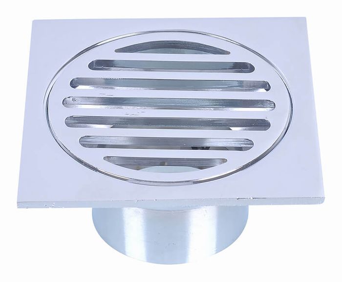 Monopoly Tapware Floor Grate  80mm x 50mm Reducing Square Bathroom Laundry Chrome Plated