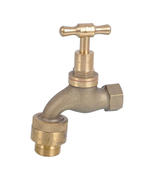 1/2" (15mm) Hose Tap With Vacuum Breaker FI Watermarked Brass Finish