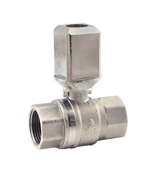 1/2" BSP (15mm) Brass Ball Valve Underground Female Female Nickel Plated