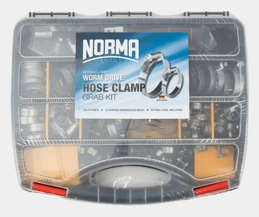 100 PCE W3 STAINLESS STEEL NORMA TORRO HOSE CLAMP GRAB KIT GERMAN MADE