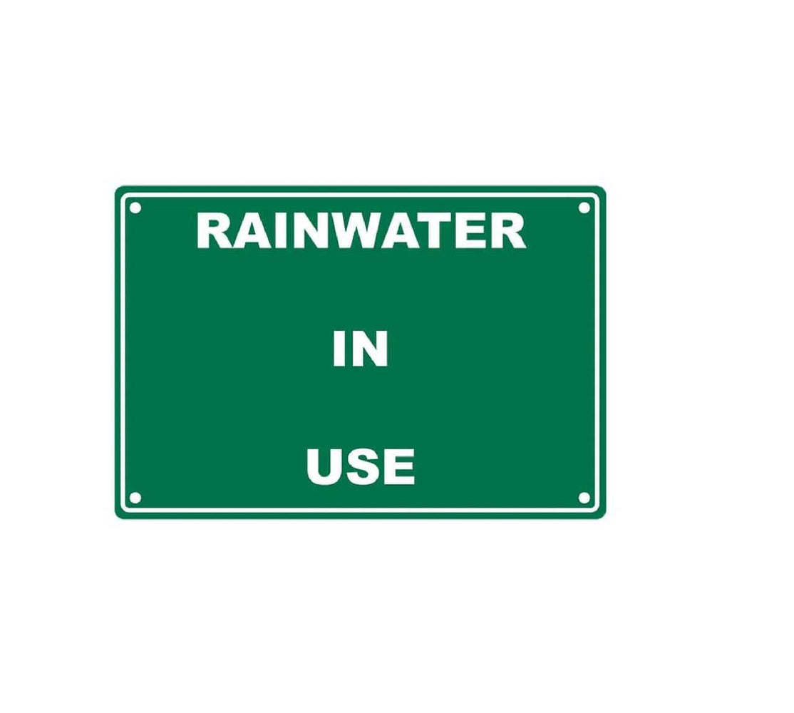 Rainwater In Use Sign Stainless Steel 220mm x 150mm