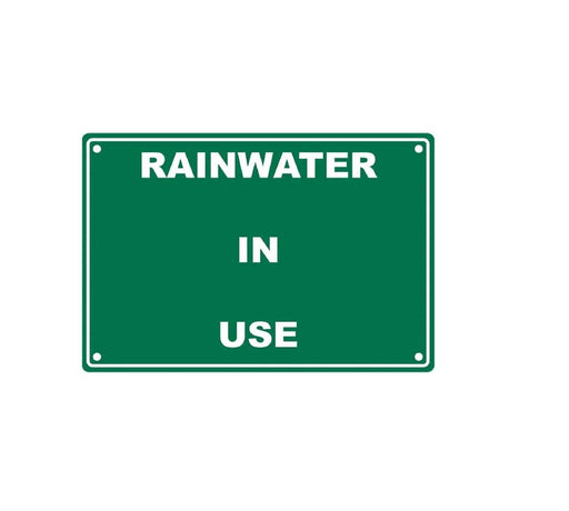 Rainwater In Use Sign Stainless Steel 220mm x 150mm